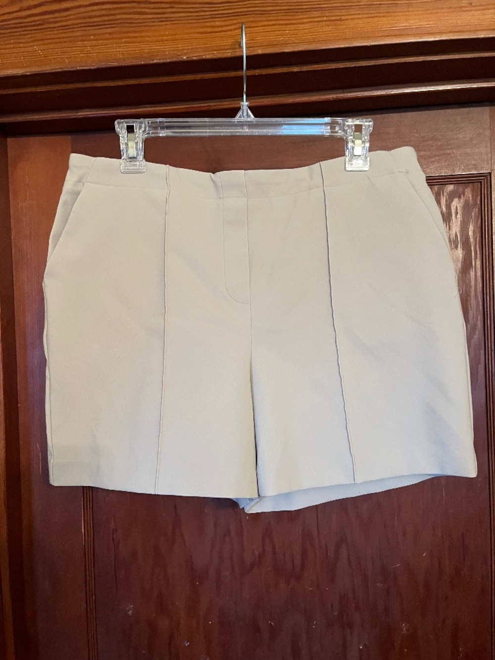 Rachel Zoe size 12 High-Waist Tailored Dress Shorts, Beige